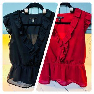Banana Republic Ruffle Blouses M Petite